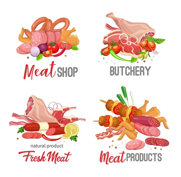 Bandiera prodotti a base di carne — Vettoriale Stock