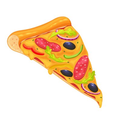 Domatesli, biberli ve mantarlı pizza..