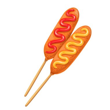 Corn dog vektör simgesi