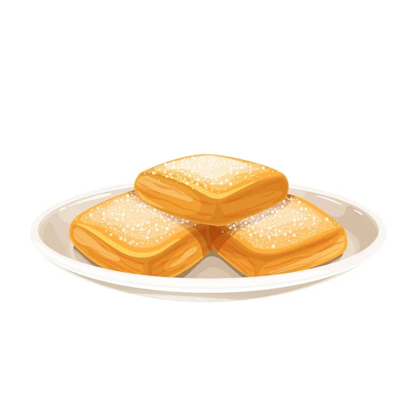 Beignet beignet avec sucre en poudre — Image vectorielle