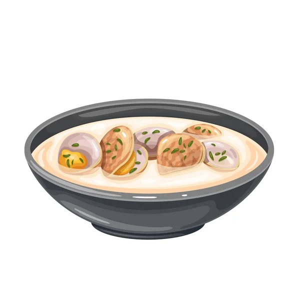 Чаша для супа из моллюсков — стоковый вектор