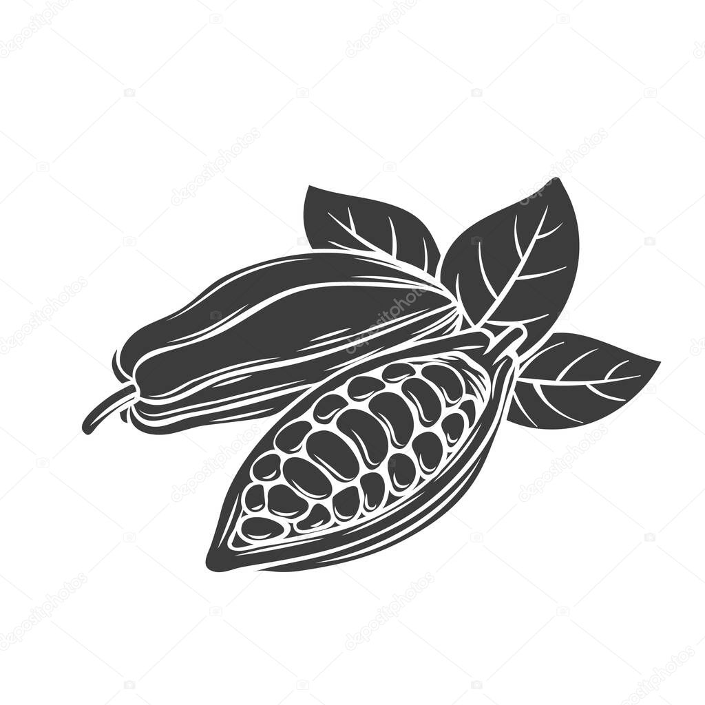 Cocoa bean glyph icon