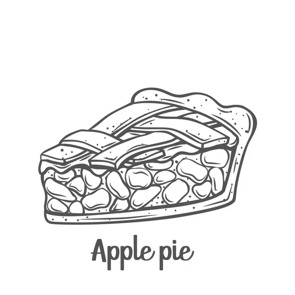 Иконка контура яблочного пирога. — стоковый вектор