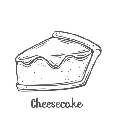 Cheesecake dilimi ana hatları simgesi