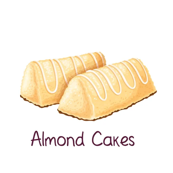 Almond cakes illustration — Stock Vector