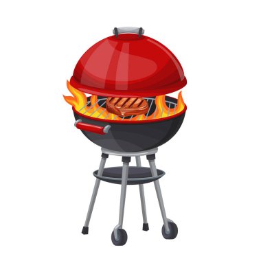 Barbekü ızgara ve biftek.