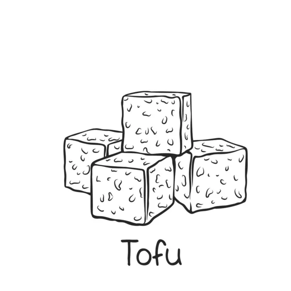 Tofu quadratische Scheiben Umriss Symbol — Stockvektor