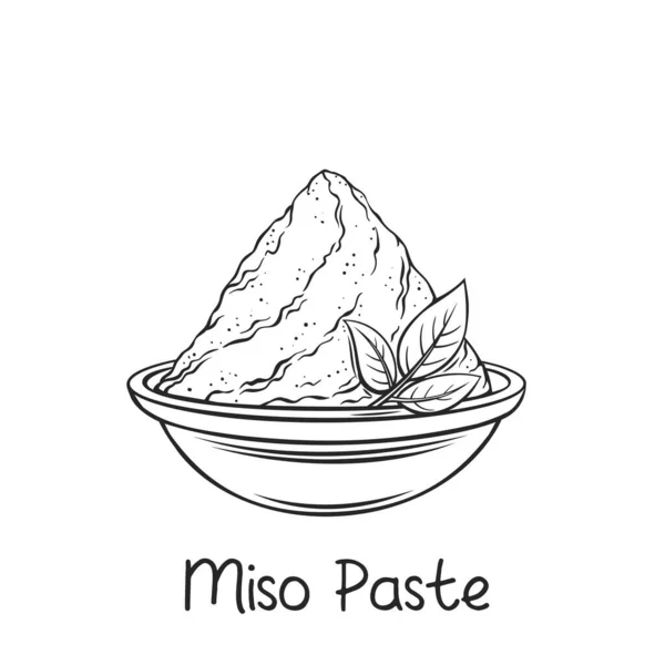 Miso pâte dans bol icône vectorielle — Image vectorielle