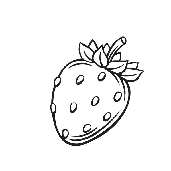 Ikona szkicu truskawek owocowych — Wektor stockowy