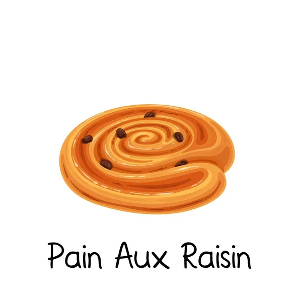 Pain aux Rosin, süßes Brötchen-Symbol — Stockvektor