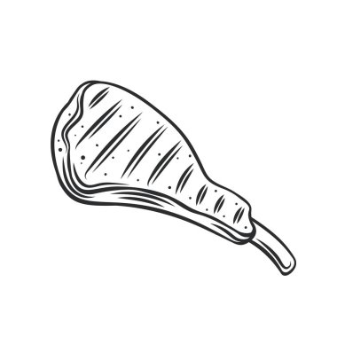Grilled meat steak with bone outline icon.