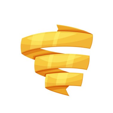 Beyaz arkaplanda altın kurdele.