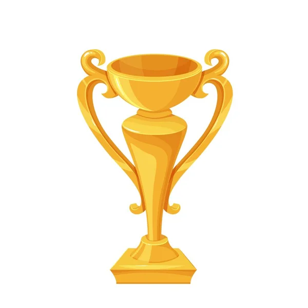Copa de oro, copa de trofeo, primer lugar o premio deportivo. — Vector de stock