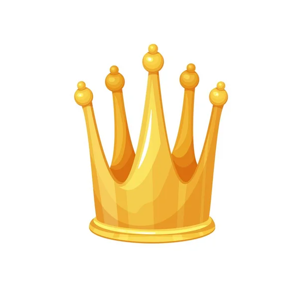 Golden crown. First place winner, royal golden jewelry, wealth or king. — Stok Vektör