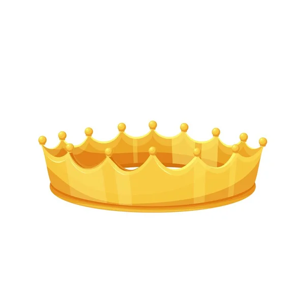 Corona dorada. Ganador del primer lugar, joyas reales de oro, riqueza o rey. — Archivo Imágenes Vectoriales