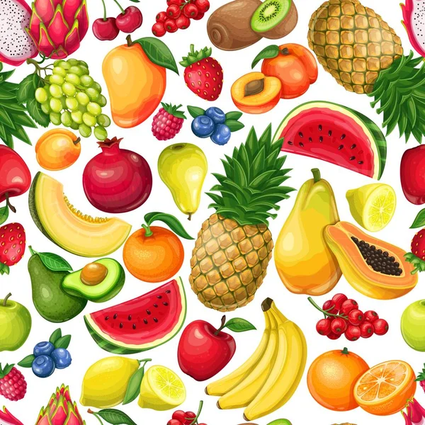 Bagas e frutas sem costura padrão Ilustrações De Stock Royalty-Free