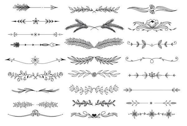 Ligne art séparateurs floraux, flèches boho Graphismes Vectoriels