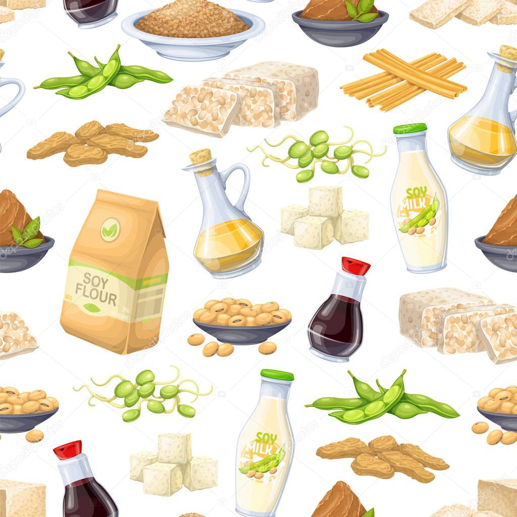 Soy product seamless pattern