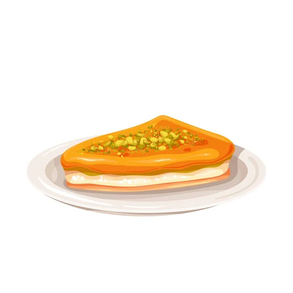 Turkse dessert kunefe of kunafa — Stockvector