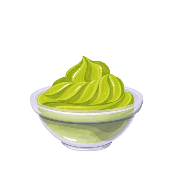 Salsa Wasabi en tazón — Vector de stock