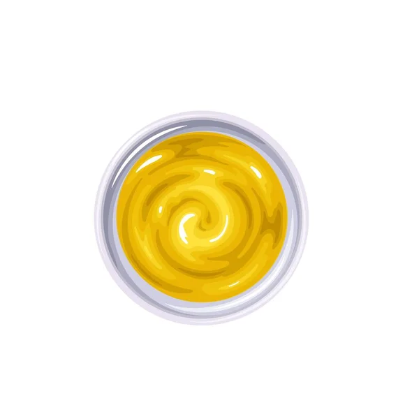 Saus mustard dalam mangkuk - Stok Vektor