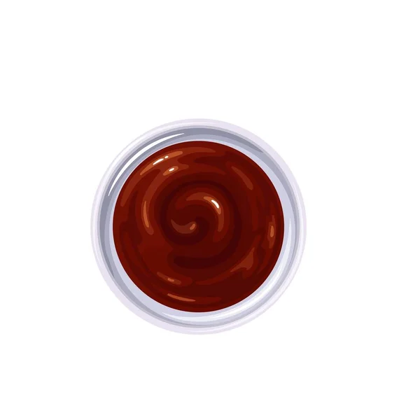 BBQ saus in kom. — Stockvector