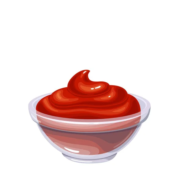 Ketchup saus in kom — Stockvector