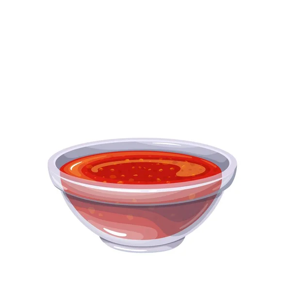 Molho de pimenta quente na tigela — Vetor de Stock