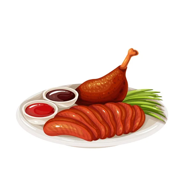 Canard de Pékin icône de la cuisine chinoise. Vecteur En Vente