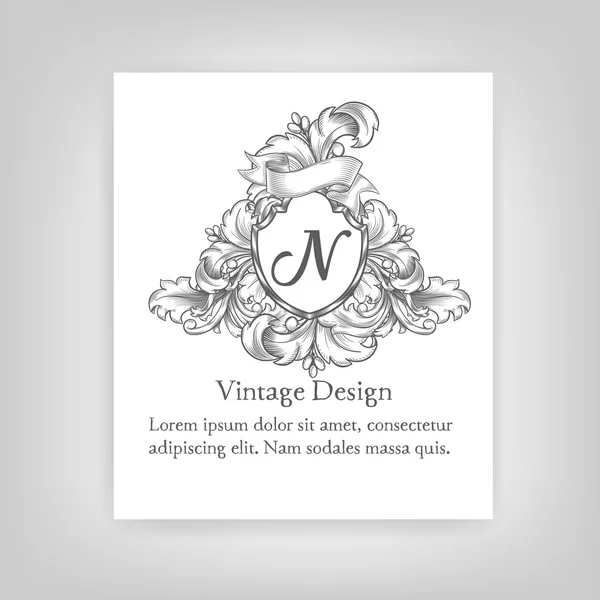 Vintagevintage embleem, monogram — Stockvector