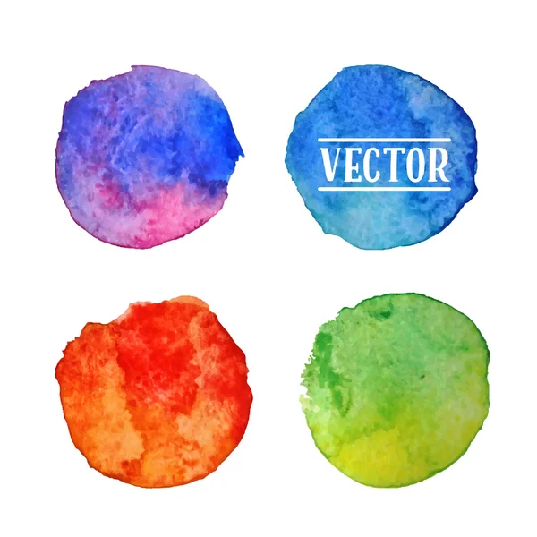 Aquarel cirkels vlekken set — Stockvector