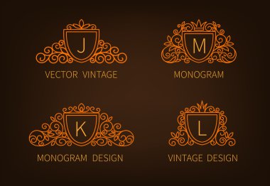 Set anahat Monogram çerçeve.