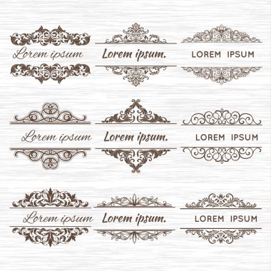 Ornate frames and scroll elements. clipart