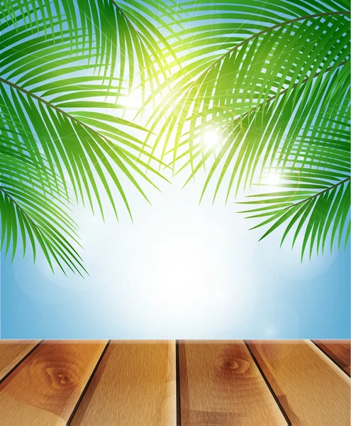 Background with palm branches — Stock Vector