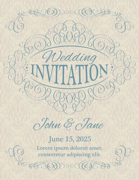 Invitation with calligraphy design elements — Stock Vector