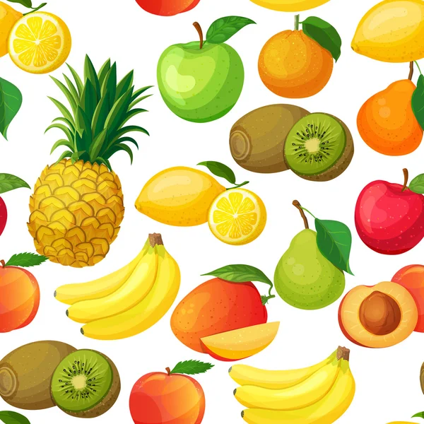 Modèle sans couture fruits — Image vectorielle