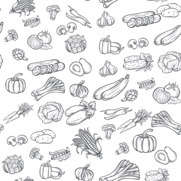 Seamless pattern with hand drawn vegetables. Royalty Free Stock Illustrations