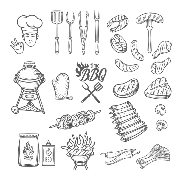 BBQ Feast Party Set — Stock Vector