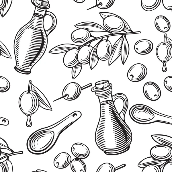Бесшовный рисунок оливкового масла — стоковый вектор