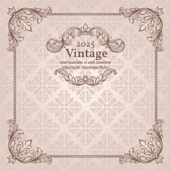 Vintage invitation border and frame template — Stock Vector