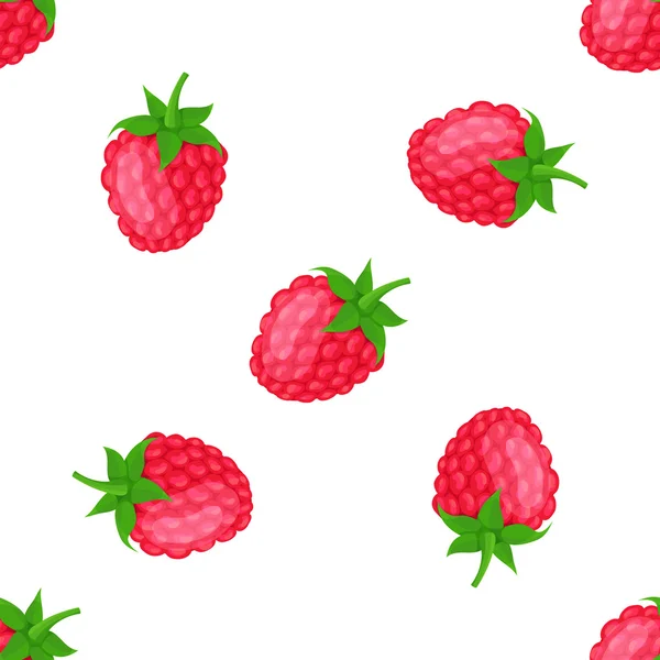 Seamless pattern with raspberries — Stock Vector