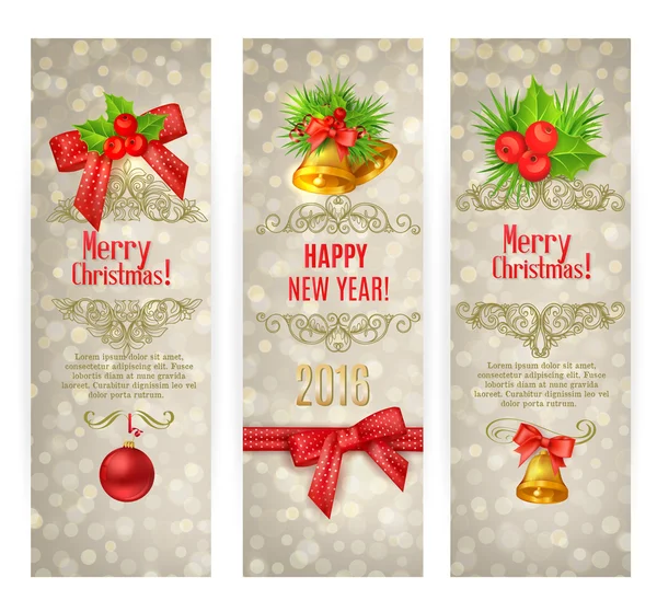 Christmas banners, vector illustration. — Stock Vector