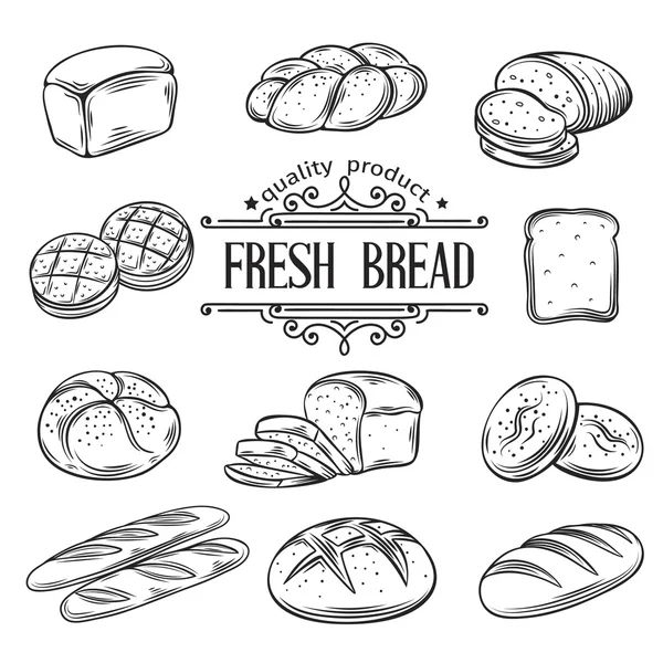 Vektor kézzel rajzolt dekoratív kenyér — Stock Vector