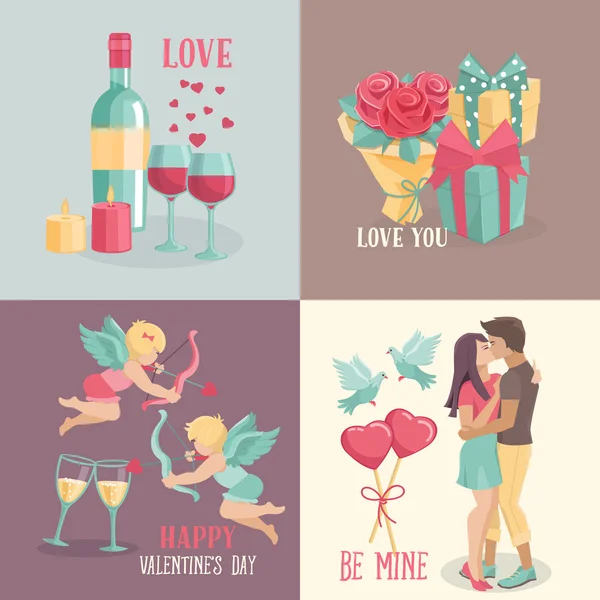 Set  banners  for valentines day design. — Stock Vector