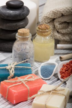 Spa banyo kozmetik. sabun güzellik tedavi arka plan