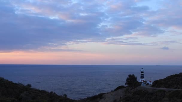 Time lapse video van een vuurtoren, Izmir, Turkije — Stockvideo