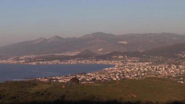 Küçük bir deniz kasabasının manzarası Urla izmir