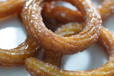 Geleneksel Türk halkası tatlı Halka Tatli. Kızarmış halka tatlısı. Arapça Ramazan Kareem tatlı tatlıları