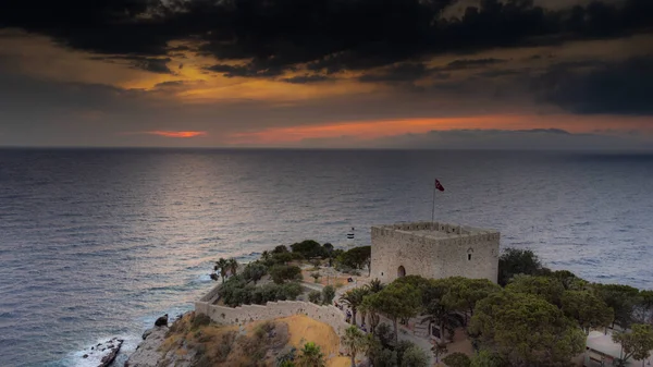Luftaufnahme Taubeninsel Burg von Kusadasi Türkei — Stockfoto