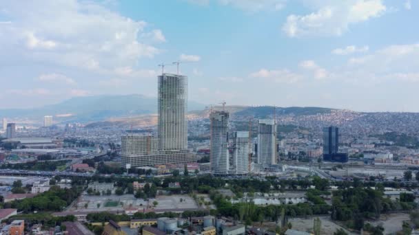 Σύγχρονη πόλη εναέρια view.izmir Τουρκία — Αρχείο Βίντεο